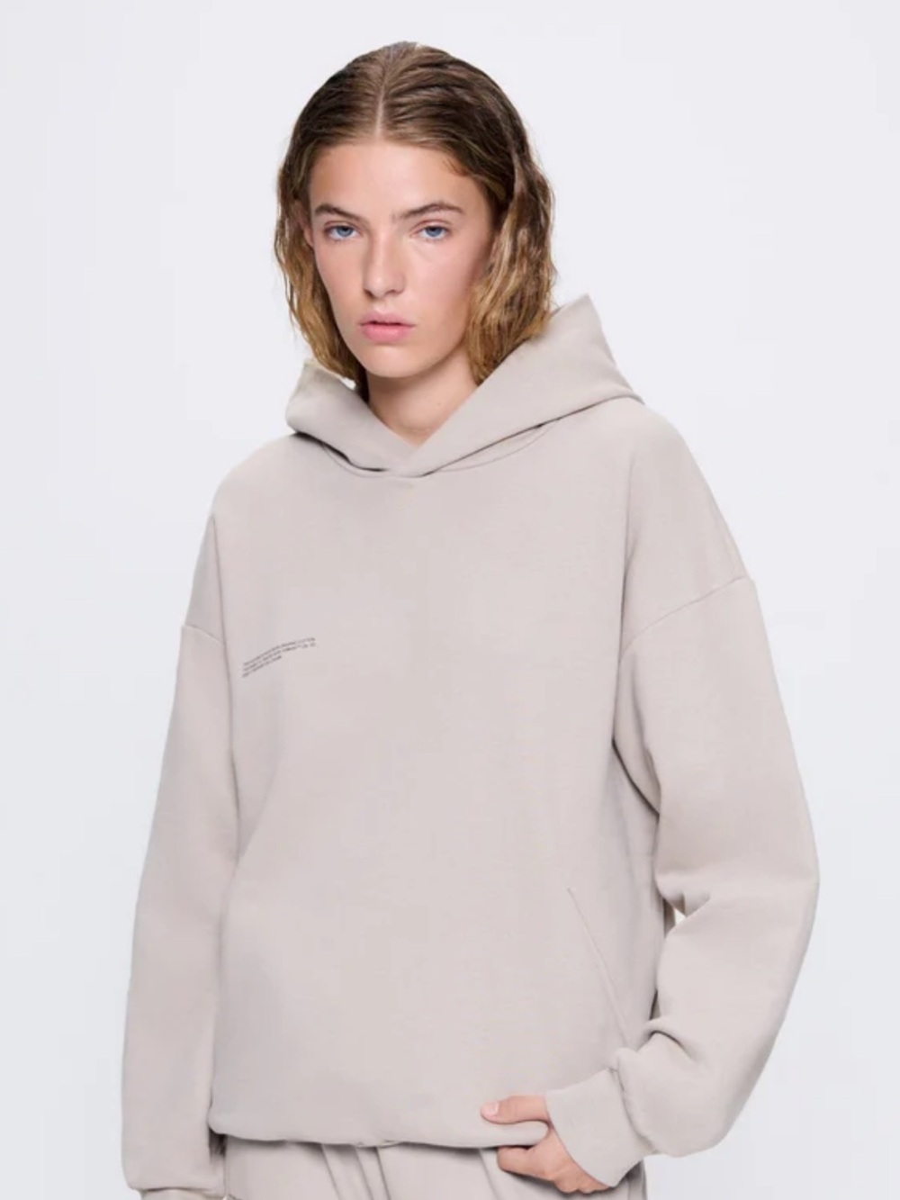 Pangaia Light Beige Oversized Hoodie